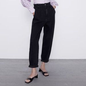 ZARA High Rise Paperbag Jeans